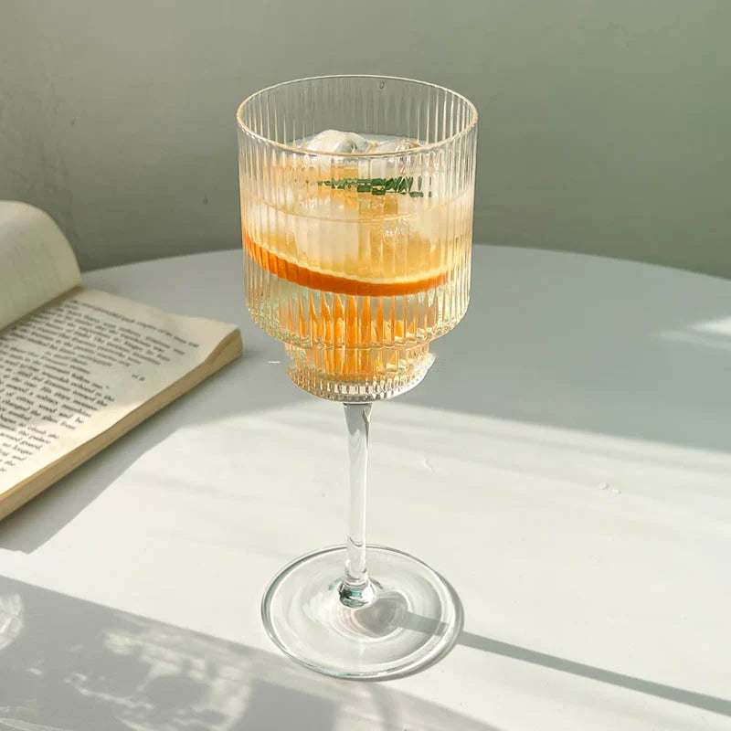 Verres à vin rayures nordiques 350 ml polyvalents