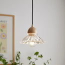 lustre nordique moderne en bois et verre led japonais