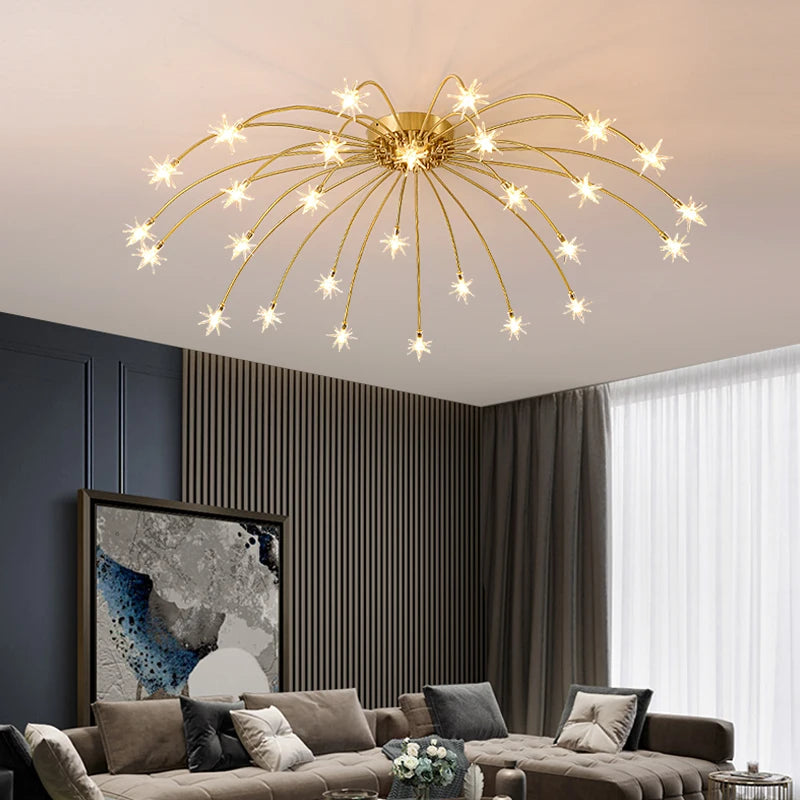 Modern minimalist nordic chandelier creative LED lighting - vue 3 sur 14