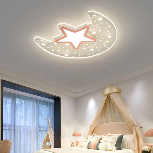 plafonnier romantique lune ciel étoilé pour enfants