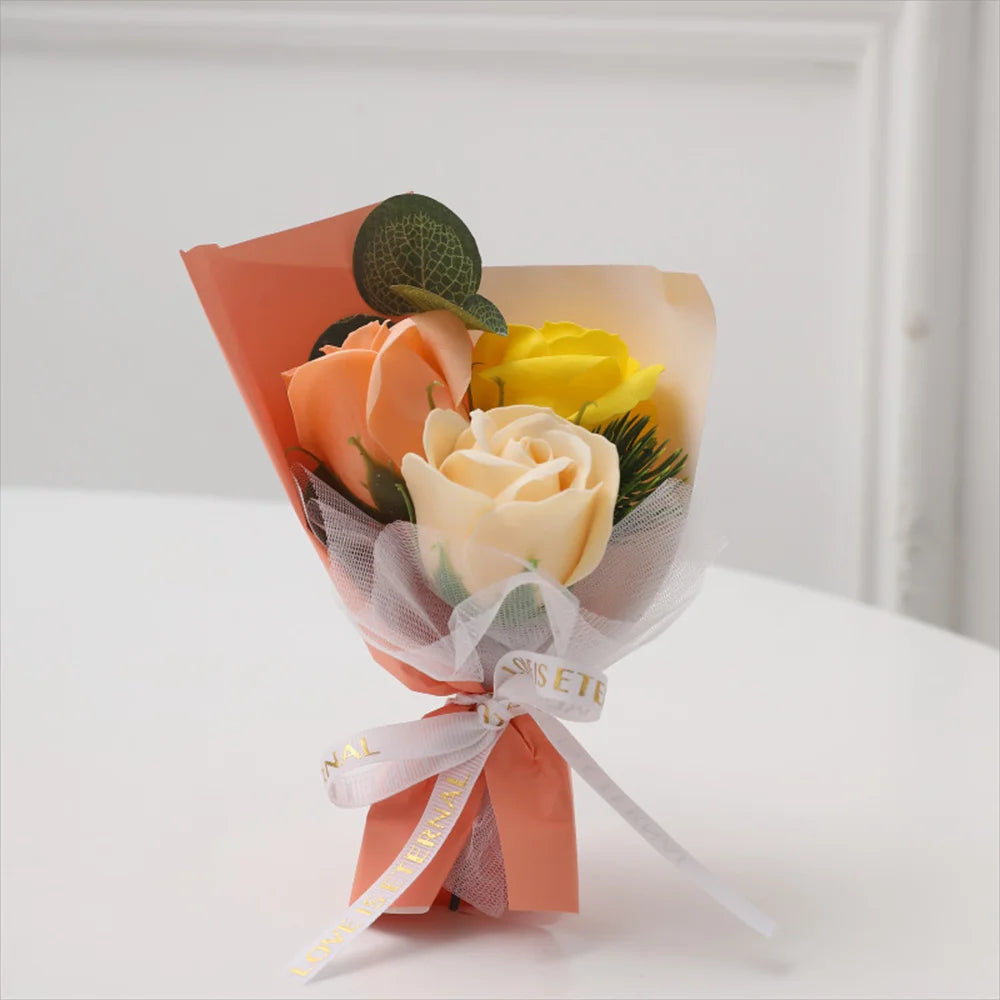 petit bouquet de roses artificielles pour la saint-valentin décoratif - vue 9 sur 13