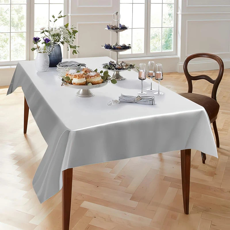 Nappe satin douce soyeuse style uni table fete