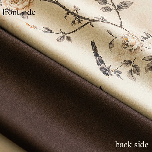 Rideau occultant floral style chinois pour salon chambre - vue 4 sur 7