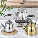 Bouilloire acier inoxydable miroir motif fleur infuseur amovible