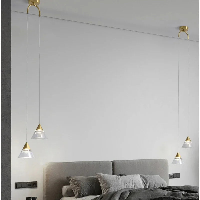 Industrial Pendant Light Fixtures Gold Finish Kitchen Ceiling Lights Crystal Shade Led Chandelier Lustre Christmas Decor Lamp - vue 3 sur 7