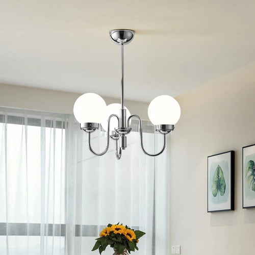 Minimalist glass and iron pendant light for medieval-inspired interiors - vue 2 sur 9