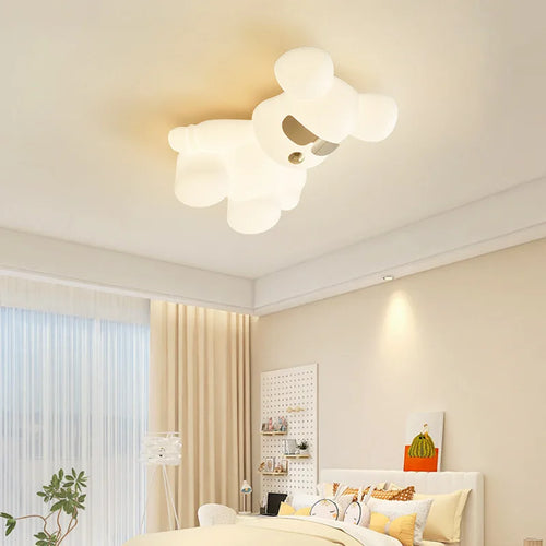 plafonnier ours blanc design moderne pour chambre d'enfant - vue 3 sur 12