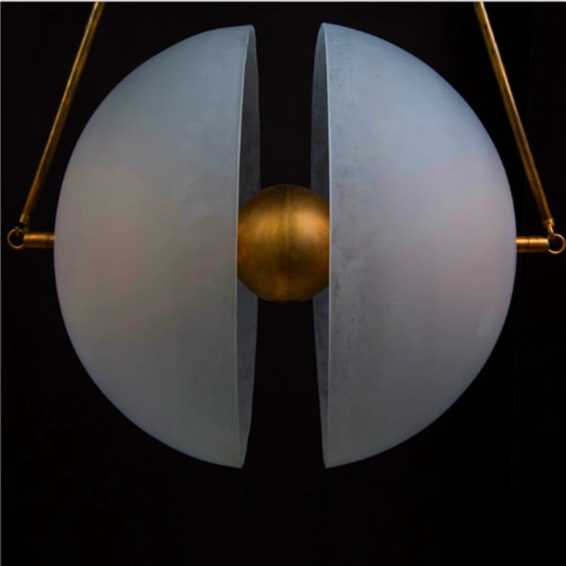 Suspension LED en verre blanc lait - vue 6 sur 7