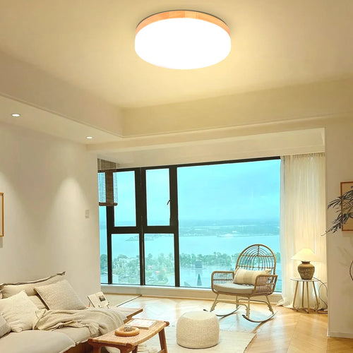 plafonnier led imitation grain de bois pour intérieur - vue 4 sur 8