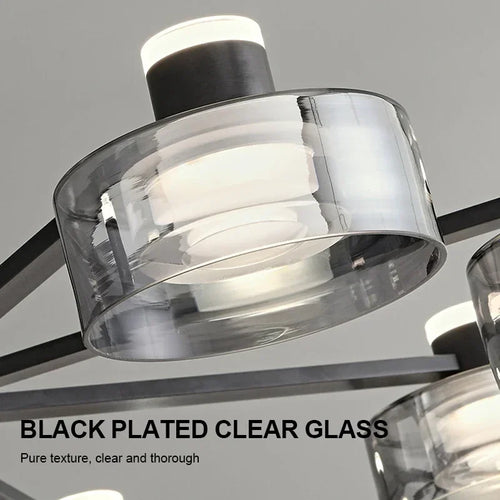 lustre led minimaliste moderne en verre et cuivre
