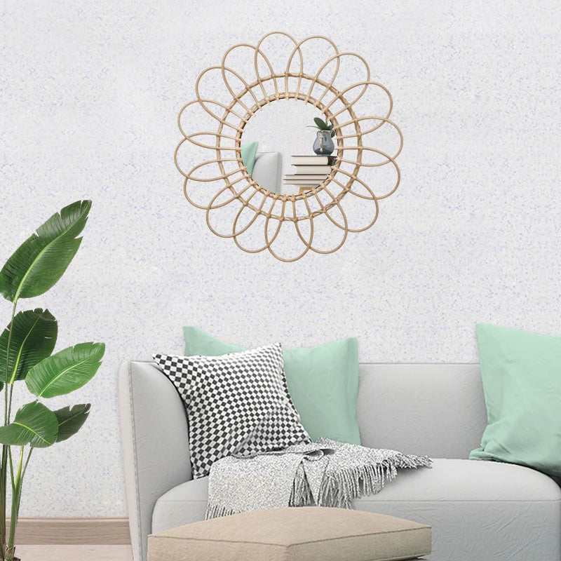 miroirs décoratifs ronds en macramé pour un style nordique - vue 4 sur 12