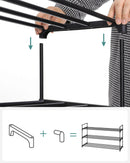SONGMICS 3-Tier Shoe Rack, Shoe Storage Organizer, Set of 2 Metal Storage Rack, Stackable Shoe Shelf, for Hallway, Living Room