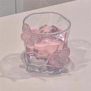Verre irrégulier décor papillon 3d pour boissons table
