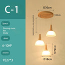 lustre en bois massif et verre luminaire suspendu