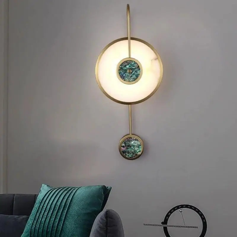 applique murale de luxe en marbre avec pierres précieuses intégrées