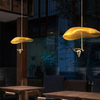 lustre art déco led en cuivre avec fil réglable