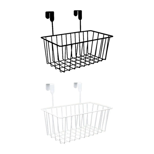 over the closet door, organizer, basket, grid, storage baskets with hooks, wire - vue 2 sur 8