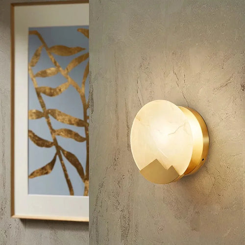 applique murale simple en marbre naturel pour éclairage intérieur