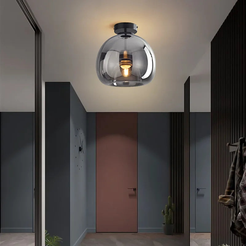 Plafonnier LED en verre au design moderne