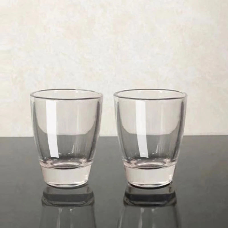 Verres shot vintage fond épais 35ml style gravé - vue 3 sur 6