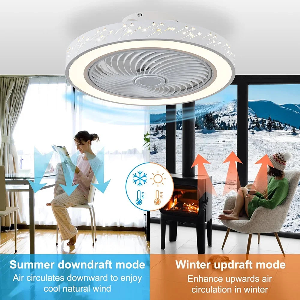 plafonnier led dimmable 6 vitesses avec télécommande moderne - vue 8 sur 7