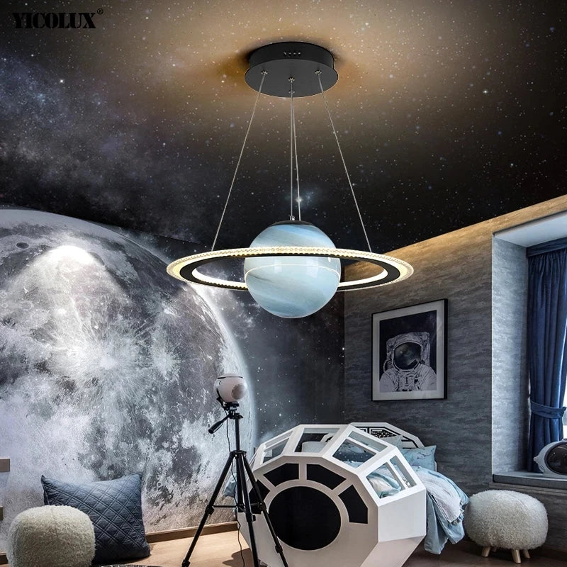 suspension créative terre lune football design original - vue 6 sur 20