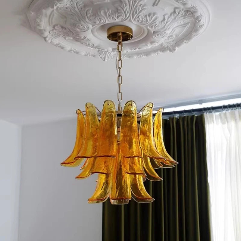 AiPaiTe lustre en verre LED scandinave pour salon salle à manger chambre lustre en verre ambre vintage américain - vue 6 sur 14