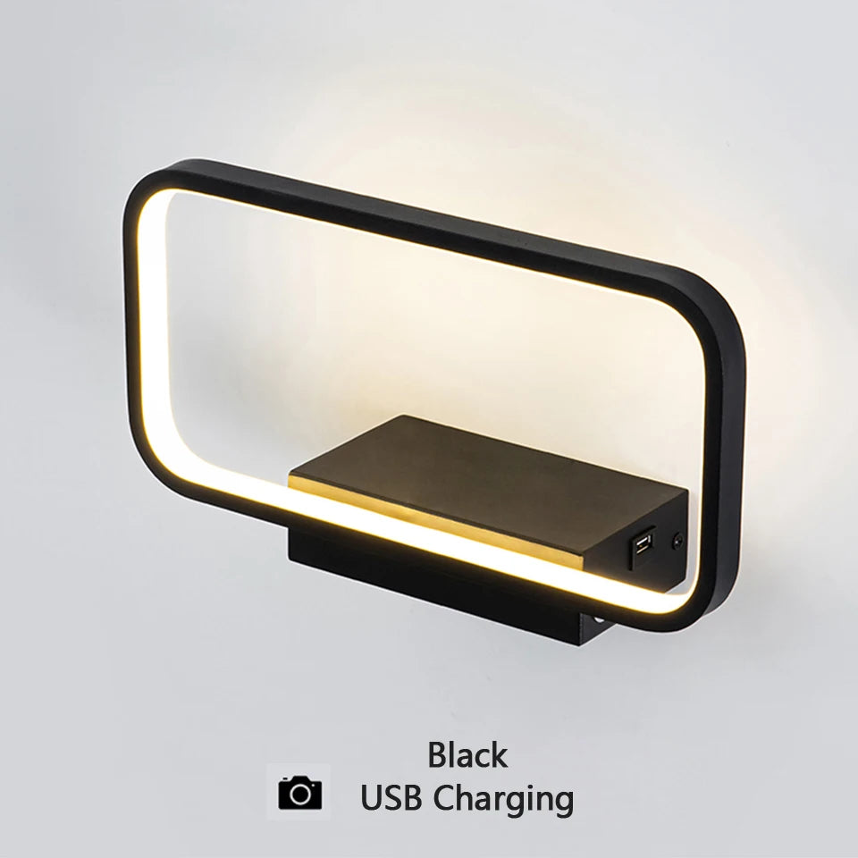 applique murale moderne tactile avec variateur et charge usb sans fil - vue 10 sur 10