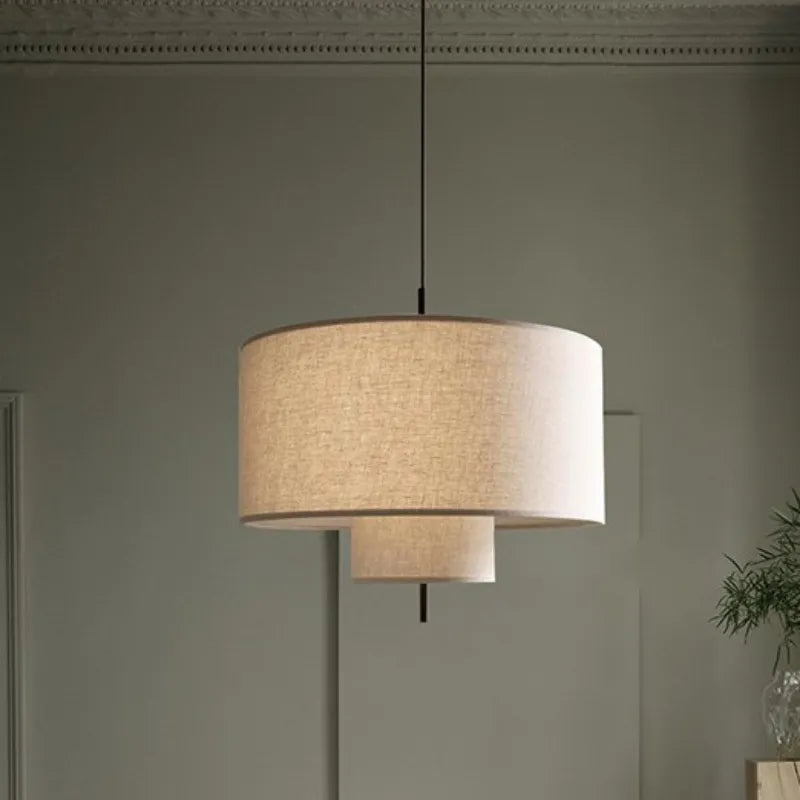 Nordique calme vent créatif suspension Simple Style moderne salon chambre Restaurant hôtel lin tissu Art suspension - vue 4 sur 9