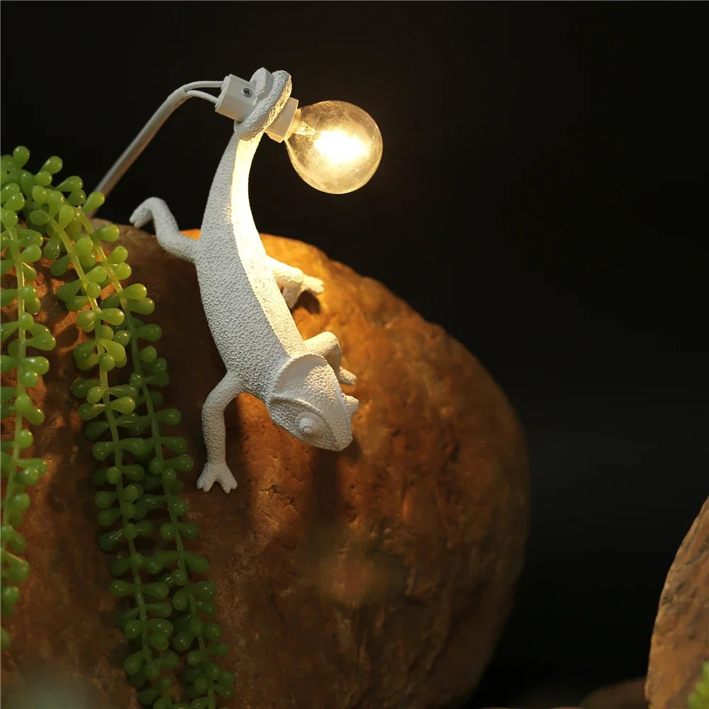 veilleuse lézard nordique lampe décorative moderne en résine - vue 6 sur 11