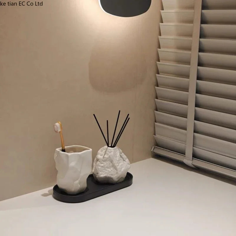 tasse de bain de bouche en forme de roche portable pour salle de bain - vue 3 sur 10
