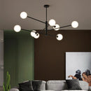 Lustre moderne en verre et laiton