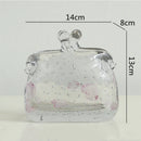 vase en verre transparent texture froissée pour fleurs et terrarium