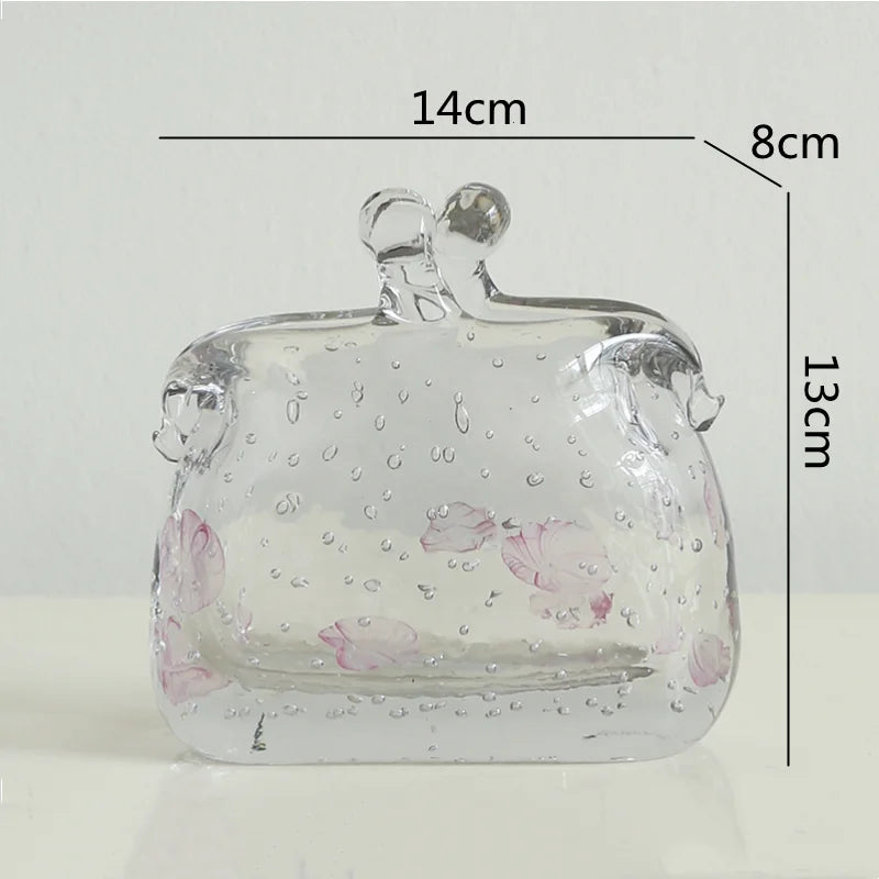 vase en verre transparent texture froissée pour fleurs et terrarium - vue 9 sur 13