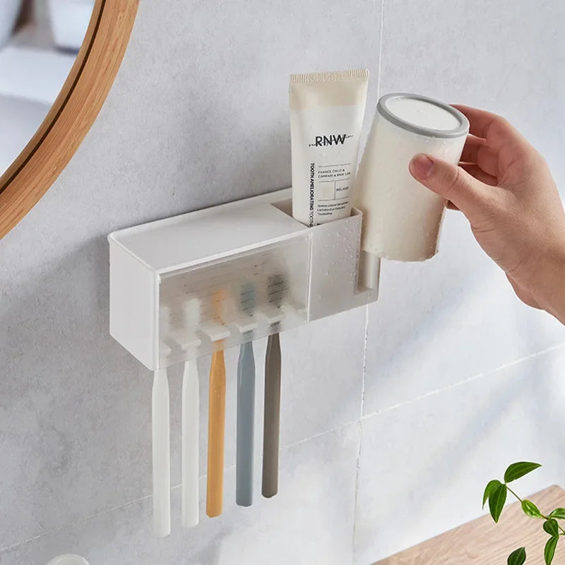 porte-brosse à dents mural et organisateur de salle de bain - vue 5 sur 8