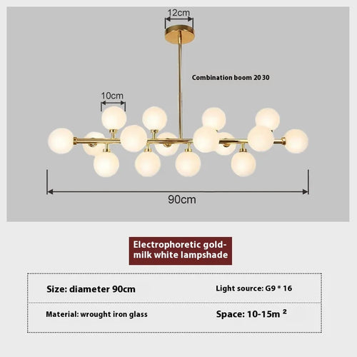 Creative nordic frosted glass pendant light, minimalist design - vue 6 sur 9