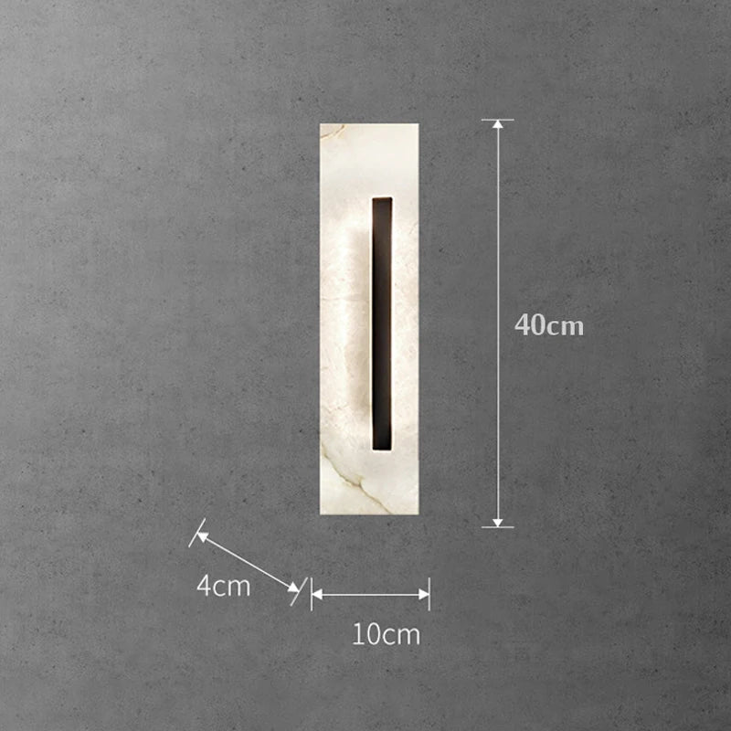 40CM High Natural Marble Wall Lamp Led Postmodern Living Room Bedroom Home Decor Light Luxury Bedside Hallway Sconce - vue 6 sur 7