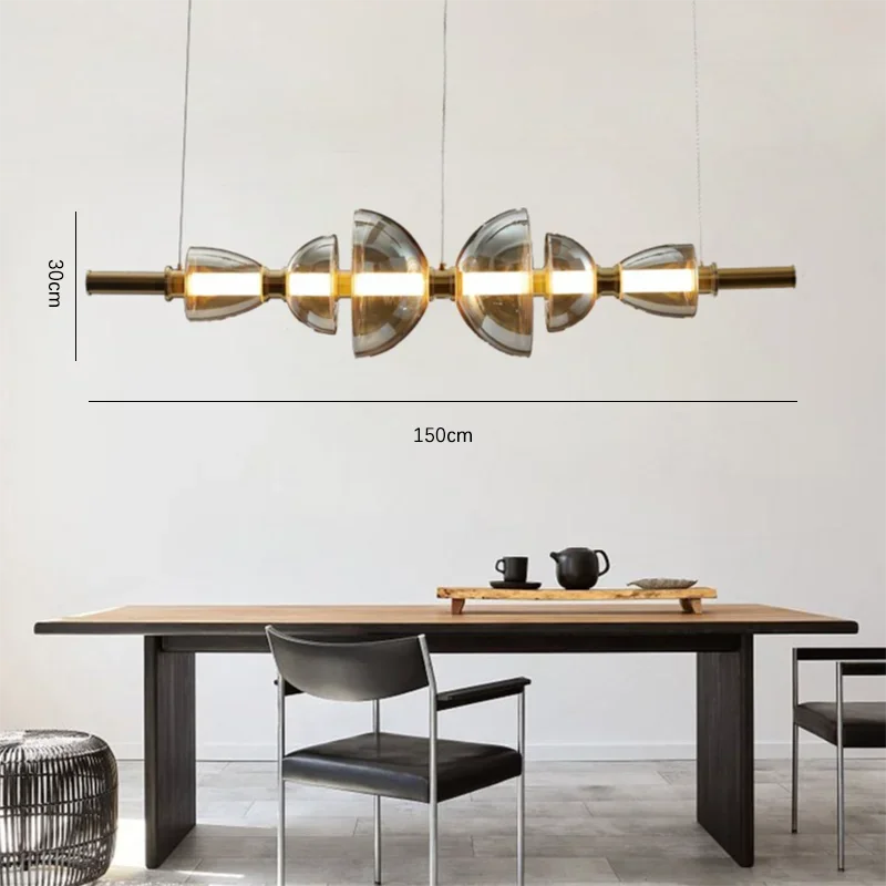 lustre moderne en verre design minimaliste pour restaurant et café - vue 8 sur 11