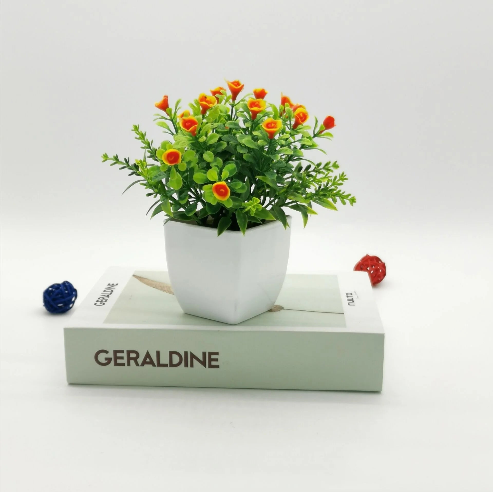 petite rose en pot bonsaï décoration plantes artificielles pour intérieur - vue 10 sur 12