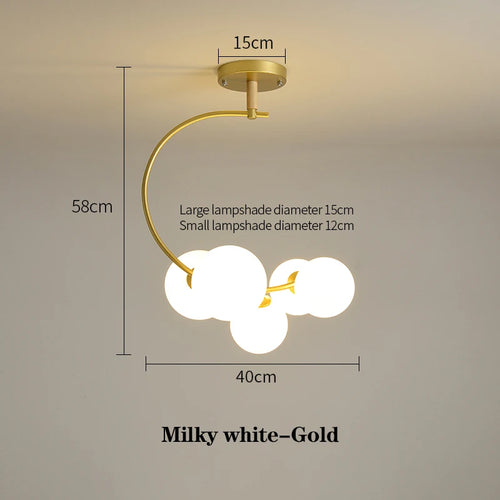 Nordic glass ceiling light with multicolour shade for indoor decor - vue 10 sur 9