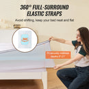 VEVOR Mattress Topper Queen Size 3 in / 4 in Thickness, Memory Foam & Fiber Fill, Ergonomically Designed for Pressure Relief