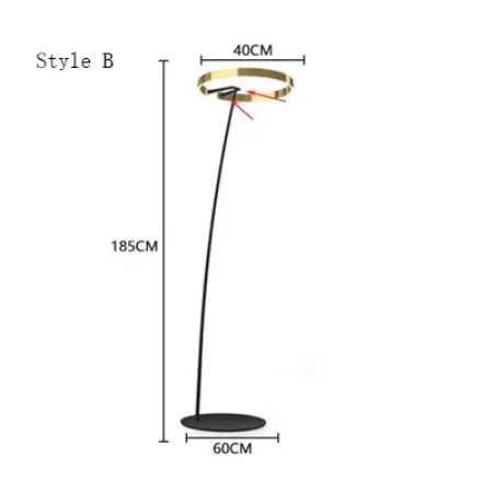 Lampe sur pied nordique en forme d'anneau de pêche - vue 14 sur 18