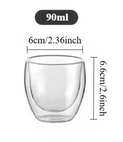 Tasses verre double paroi isolante style rayé