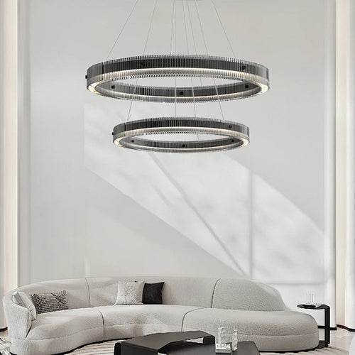 Italian minimalist chandelier high-end nordic design glass - vue 2 sur 9