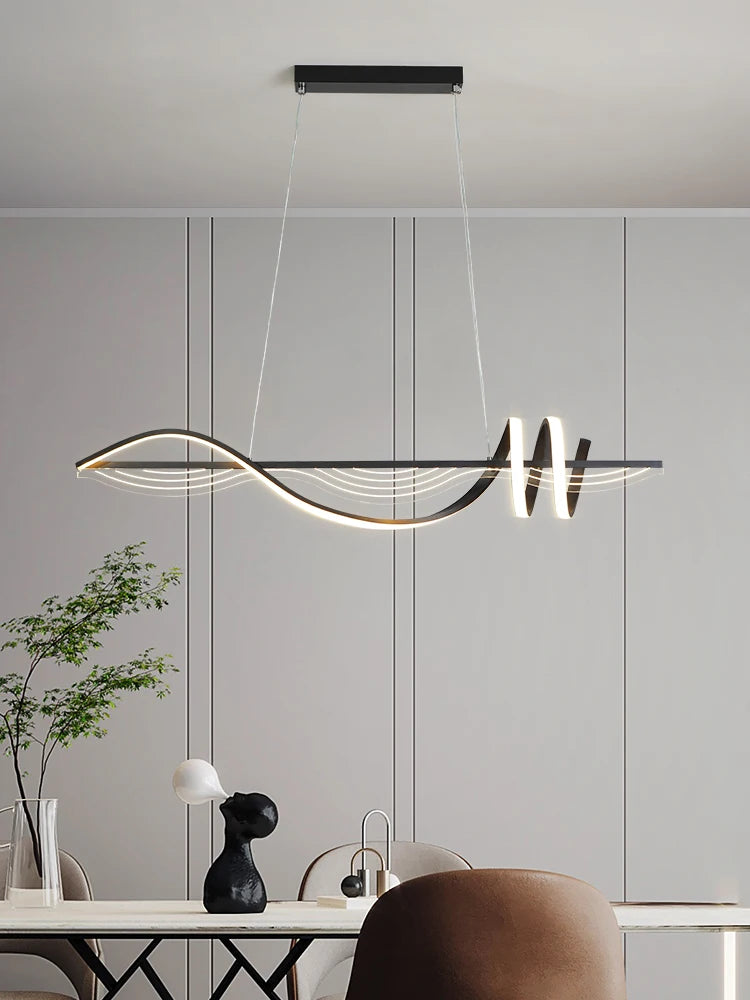 lustre led moderne suspension design minimaliste pour intérieur - vue 6 sur 8