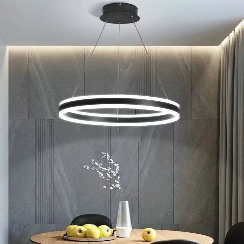 lustre led moderne réglable décoration maison luminaire suspendu - vue 5 sur 10