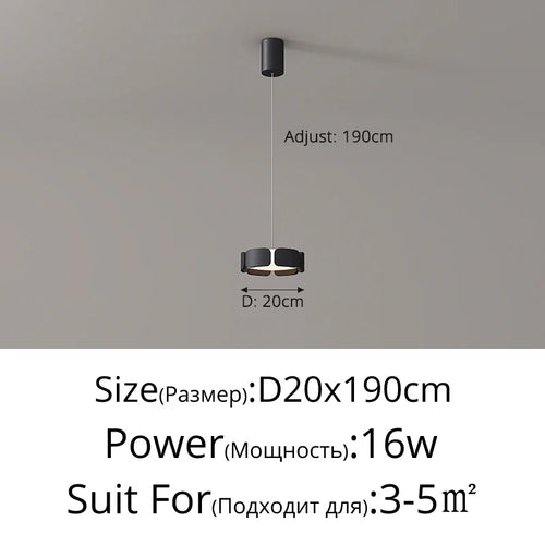 Italian minimalist style adjustable LED chandelier for modern decor - vue 11 sur 14