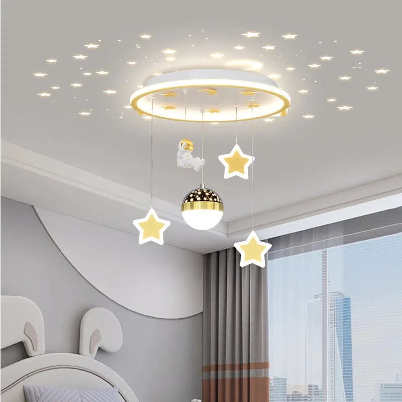 LED moderne créatif étoile suspension lumières enfants chambre lustre chambre salle d'étude maison dessin animé chambre d'enfants luminaires - vue 21 sur 21