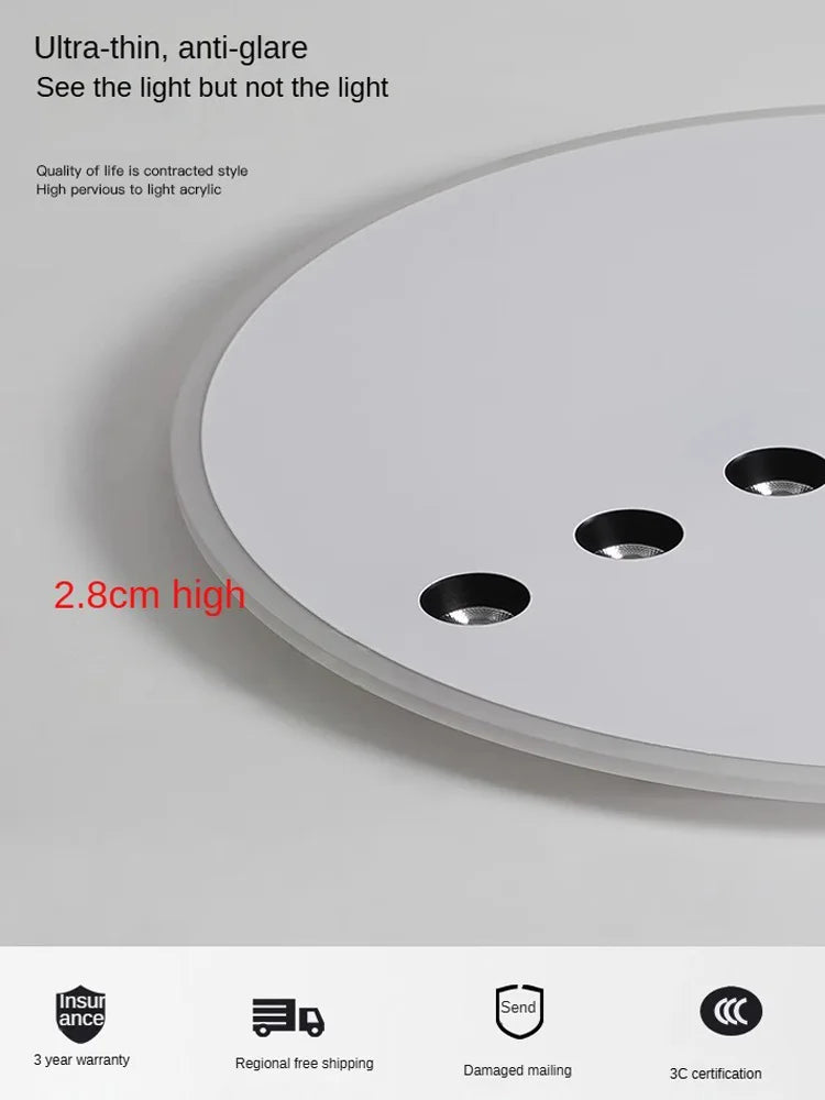 plafonnier led rond minimaliste à intensité réglable pour intérieur - vue 6 sur 8