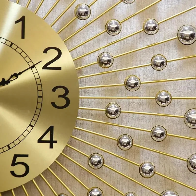 horloge murale créative en métal design européen silencieuse - vue 7 sur 9